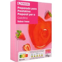 Gelatina de fresa EROSKI, caja 170 g