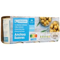 Oliva farcida suau EROSKI, pack 3x50 g