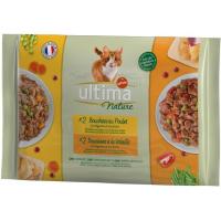 Alimento húmedo de pollo&ave gato ULTIMA Nature, paquete 340 g