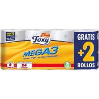 Papel higiénico FOXY Mega3, paquete 8 rollos
