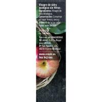 Vinagre de manzana bio sin filtrar EROSKI, botella 50 cl