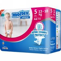 Pañal premium 13-18 kg Talla 5 MOLTEX, paquete 44 uds.