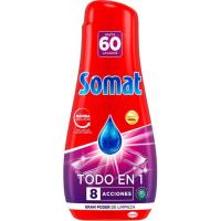 Lavavajillas máquina gel azul SOMAT TODO EN 1, botella 60 dosis