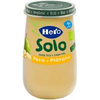 Potito ecológico de pera-plátano HERO, tarro 190 g