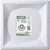 Plat compostable de polpa de cel·lulosa quadrat NUPIK, 26cm, 10 u