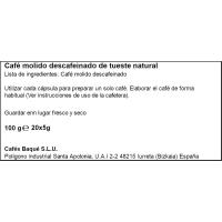 Café descafeinado compatible Nespresso BAQUE, caja 20 uds