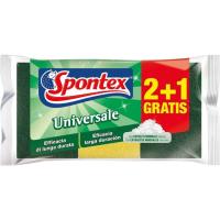 Estropajo de fibra con esponja SPONTEX, pack 2+1 uds.