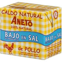 Brou natural de pollastre baix en sal ANETO, brik 500 ml