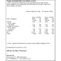 Iogurt sabor coco DANONE, pack 4x120 g