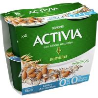 Activia 0% fibres amb xia-ametlla DANONE, pack 4x115 g