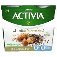 Activia 0% fibres amb xia-ametlla DANONE, pack 4x115 g