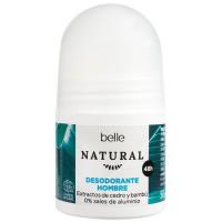 Desodorante para hombre belle NATURAL, roll on 50 ml