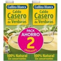 Caldo casero de verduras GALLINA BLANCA, pack 2x1 litro