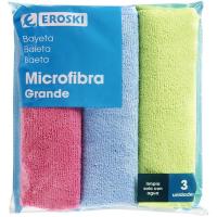 Baieta microfibra gran EROSKI, pack 3 uds