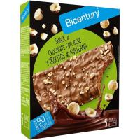 Barreta de xocolata amb llet-avellana BICENTURY, caixa 90 g