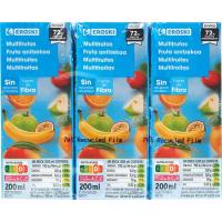 Bebida multifrutas sin azúcar añadido EROSKI, pack 6x20 cl