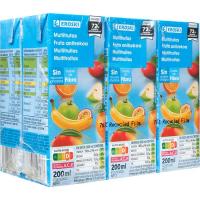 Bebida multifrutas sin azúcar añadido EROSKI, pack 6x20 cl