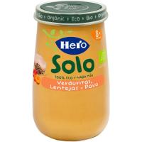 Potito ecológico de verduras-lentejas-pavo HERO, tarro 190 g