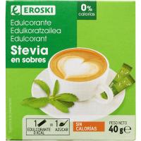 Edulcorante stevia EROSKI, caja 40 uds.