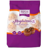 Magdalenas con pepitas de chocolate AIROS, 6 uds., paquete 210 g