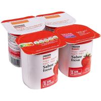 Yogur de fresa EROSKI basic, pack 4x125 g