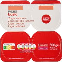 Iogurt sabor maduixa EROSKI basic, pack 4x125 g