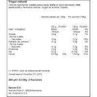 Yogur original natural enriquecido DANONE, pack 2x130 g
