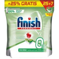 Lavavajillas eco 0% FINISH, bolsa 25+7 dosis