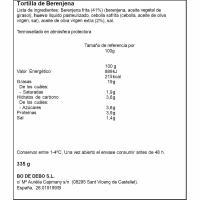 Tortilla de berenjena BO DE DEBÓ, 1 ud., 335 g