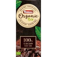 Chocolate bio 100% cacao criollo TORRAS, tableta 100 g