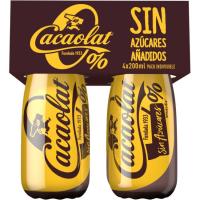 Batut de cacau 0% CACAOLAT, pack botellín 4x200 ml