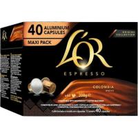 Café origen Colombia compatible Nespresso L'OR, caja 40 uds