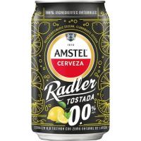 Cerveza 0.0 tostada AMSTEL RADLER, lata 33 cl