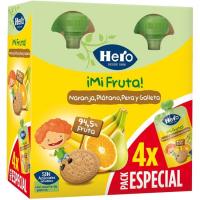 Bosseta de taronja-plàtan-galeta HERO, pack 4x100 g