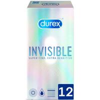 Preservativos invisible sensitive DUREX, caja 12 uds.