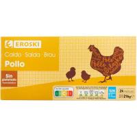 Caldo de pollo EROSKI, 24 pastillas, caja 216 g