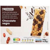 Barretes fruits secs amb xocolata EROSKI, caixa 140 g