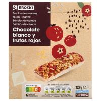 Barretes cereals amb fruits vermells EROSKI, caixa 129 g