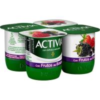 Activia amb fruites del bosc  DANONE, pack 4x120 g