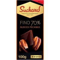 Chocolate fino 70% nueces pecanas SUCHARD, tableta 100 g