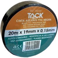 Cinta aislante negra TACK, 20m x 19mm