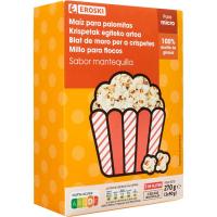 Crispetes per microones gust mantega EROSKI, pack 3x90 g