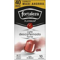 Cafè descafeïnat forte platinium FORTALEZA, caixa 40 monodosi