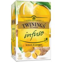 Infusió lemon&ginger TWININGS, caixa 20 vostès