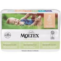 Pañal 3-6 kg Talla 2 MOLTEX Pure&Nature, paquete 36 uds