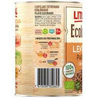 Lenteja ecológica LITORAL, lata 420 g