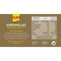 Sardineta en oli d`oliva ALBO llauna 107g