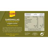 Sardineta en oli d`oliva verge ALBO, llauna 107g