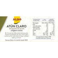 Tonyina clara en oli oliva verge ALBO, llauna 120 g