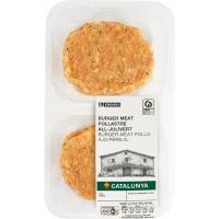 Burger meat pollo ajo-perejil EROSKI, 4 uds., bandeja 400 g